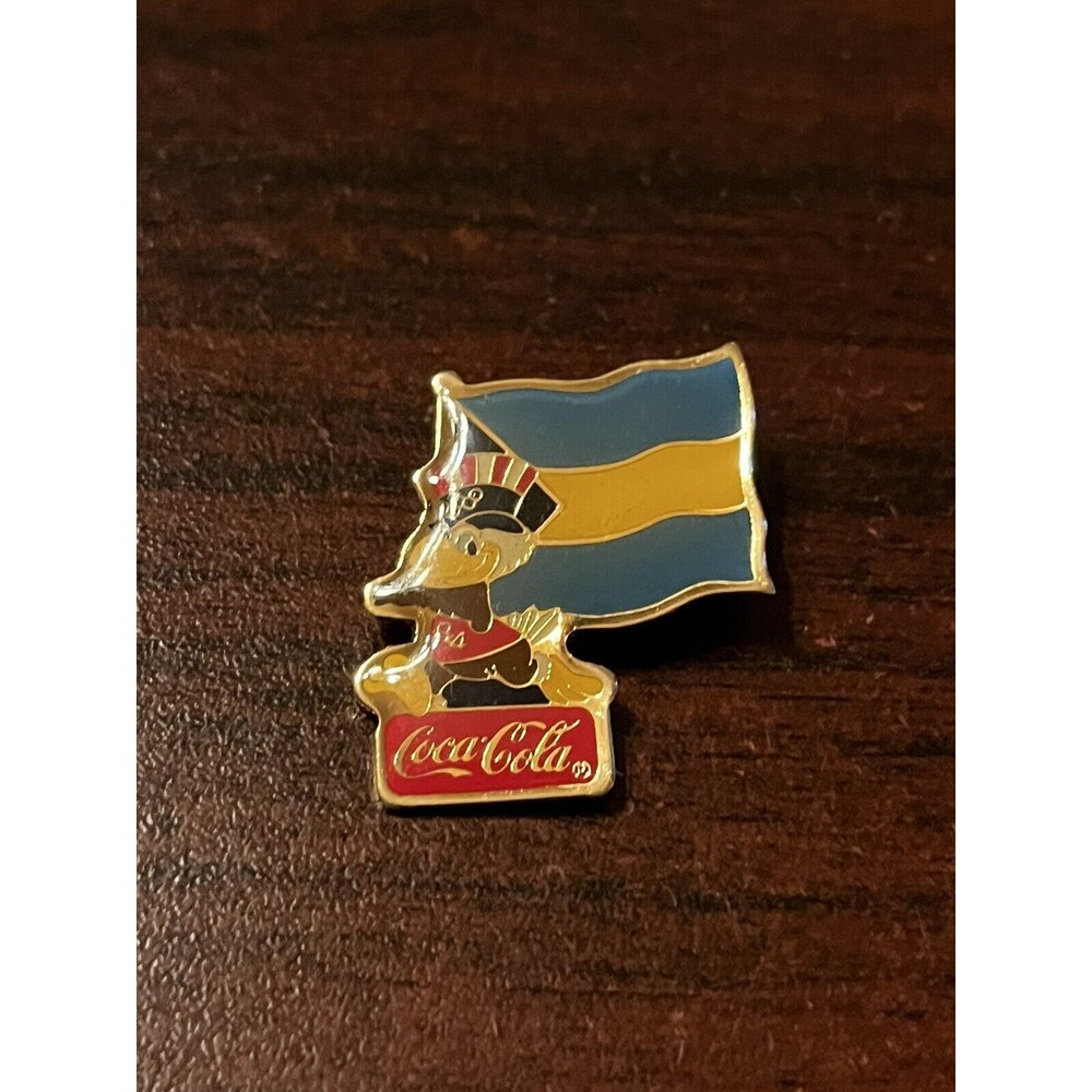 Vintage‎ 1984 Los Angeles Olympics Coca Cola Sam Eagle Bahamas Flag Lapel Pin